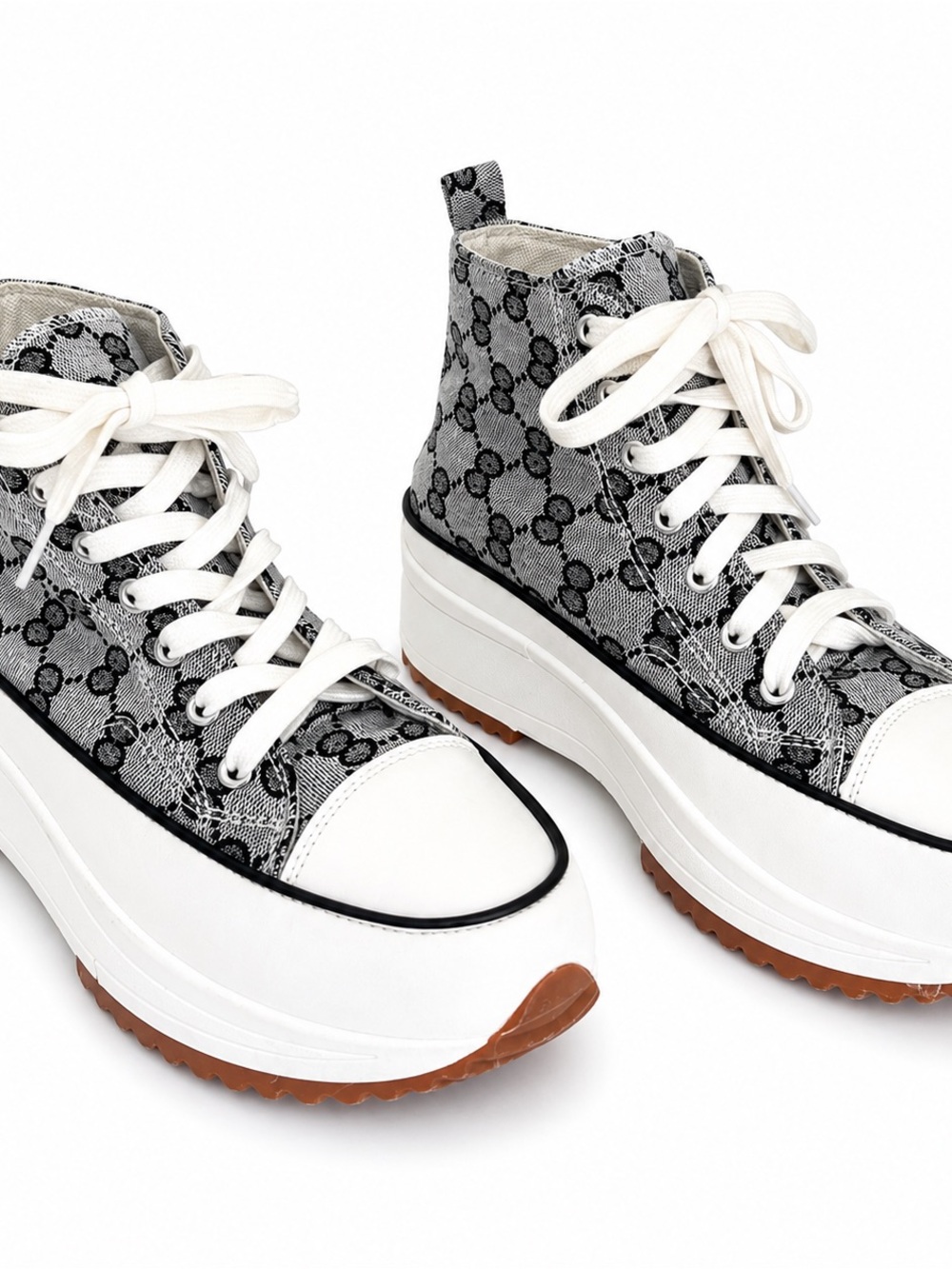 Jawbreaker Platform High-Top Sneakers Gray White Alt Gothic Sz 11